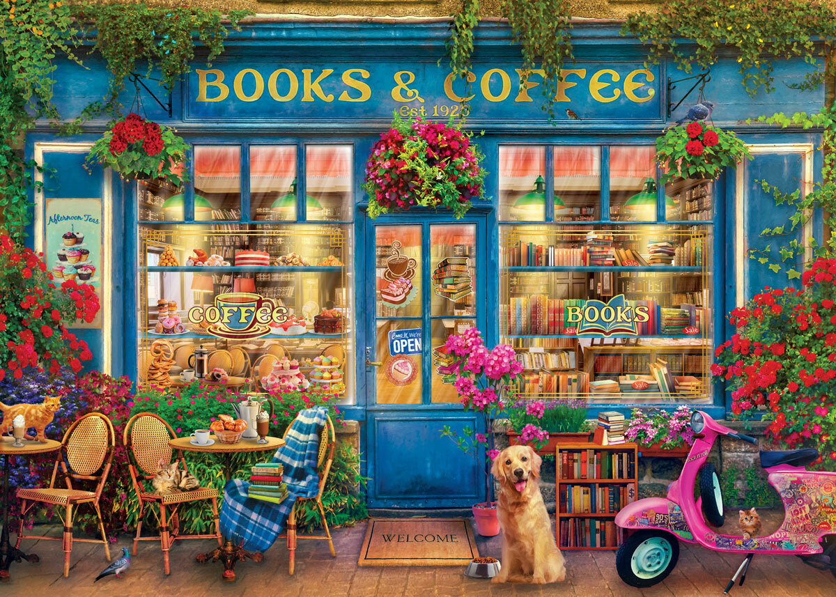 Books and Coffee 1000-Piece Puzzle Puzzle