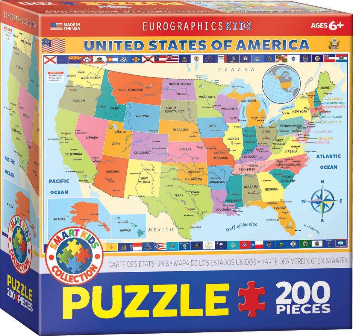 Map of the United States of America 200-Piece Puzzle