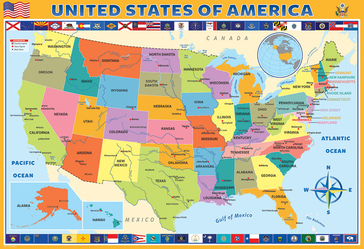 Map of the United States of America 200-Piece Puzzle