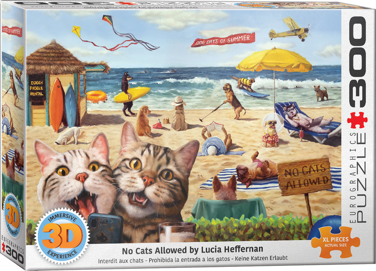 No Cats Allowed by Lucia Hefferman Lenticular XL 300-Piece Puzzle