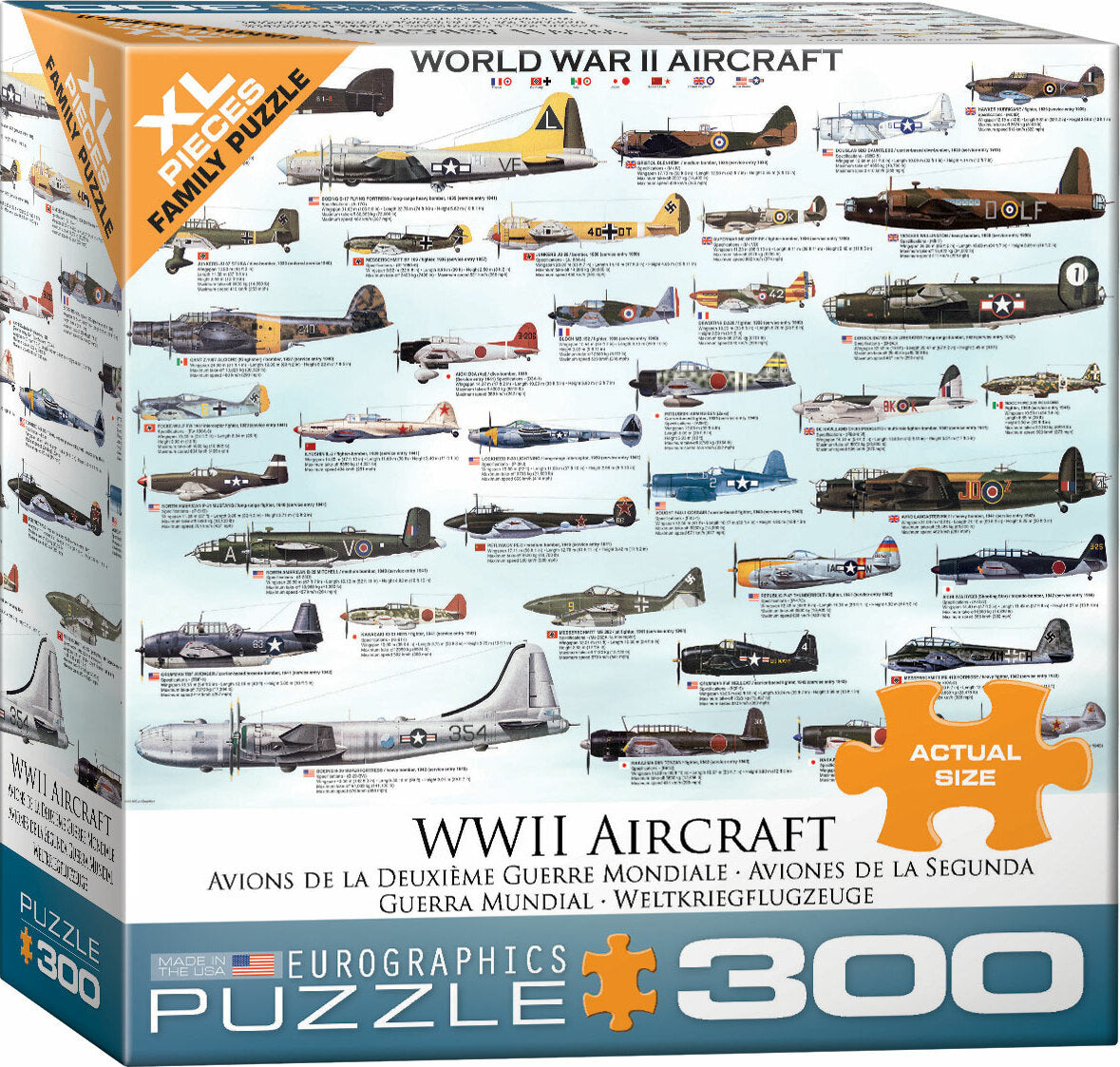 WWII Aircraft 300-Piece Puzzle (Small box)