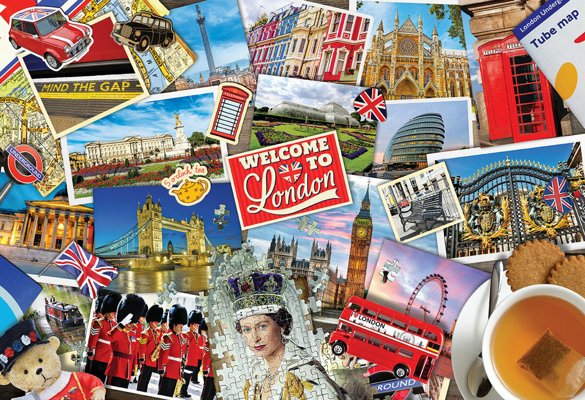 London Bus Shaped Tin 550-Piece Puzzle
