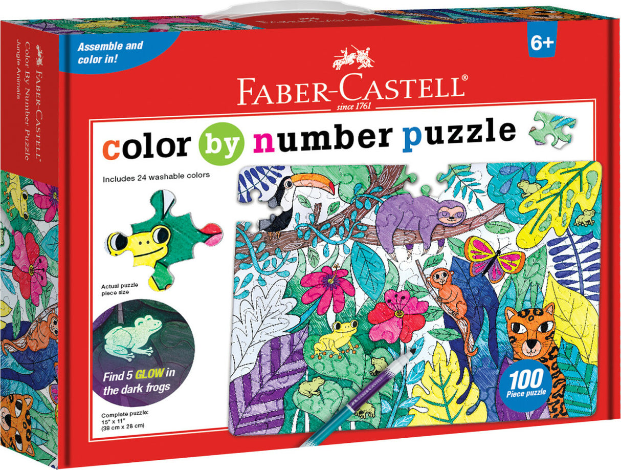 Color By Number Puzzle Jungle Animals