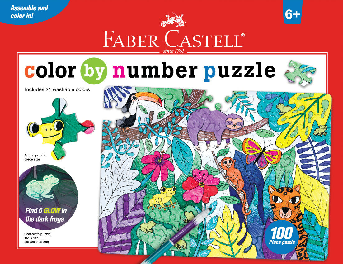Color By Number Puzzle Jungle Animals