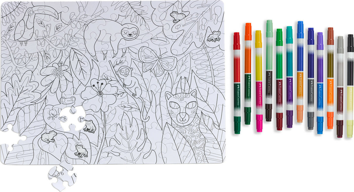 Color By Number Puzzle Jungle Animals