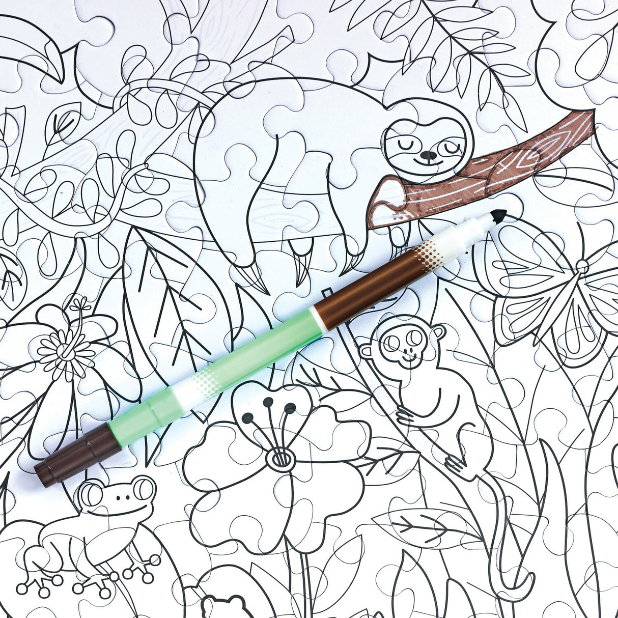 Color By Number Puzzle Jungle Animals