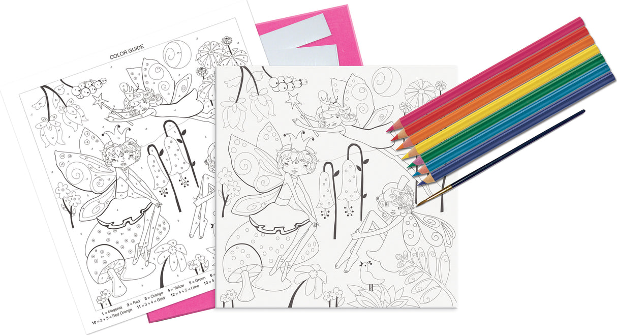 Watercolor Paint by Number Fairy Garden