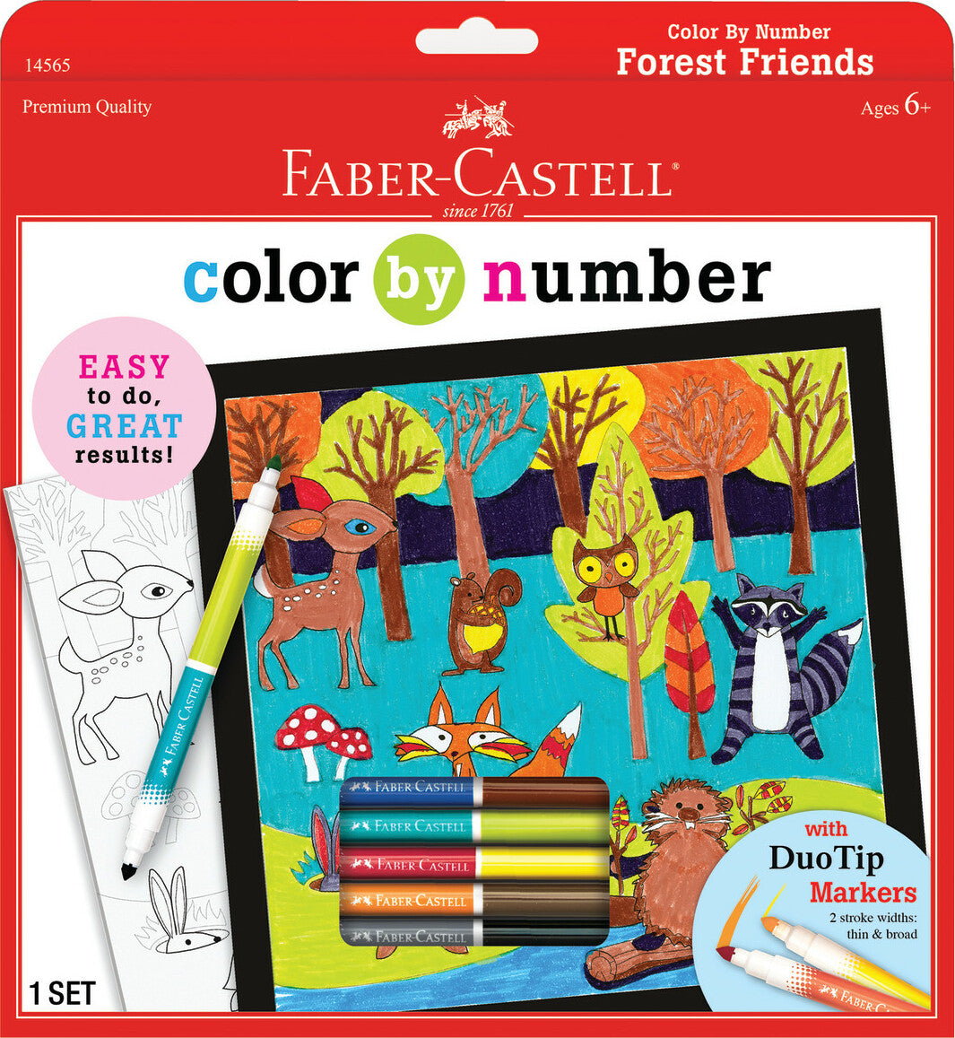 Color By Number Forest Friends