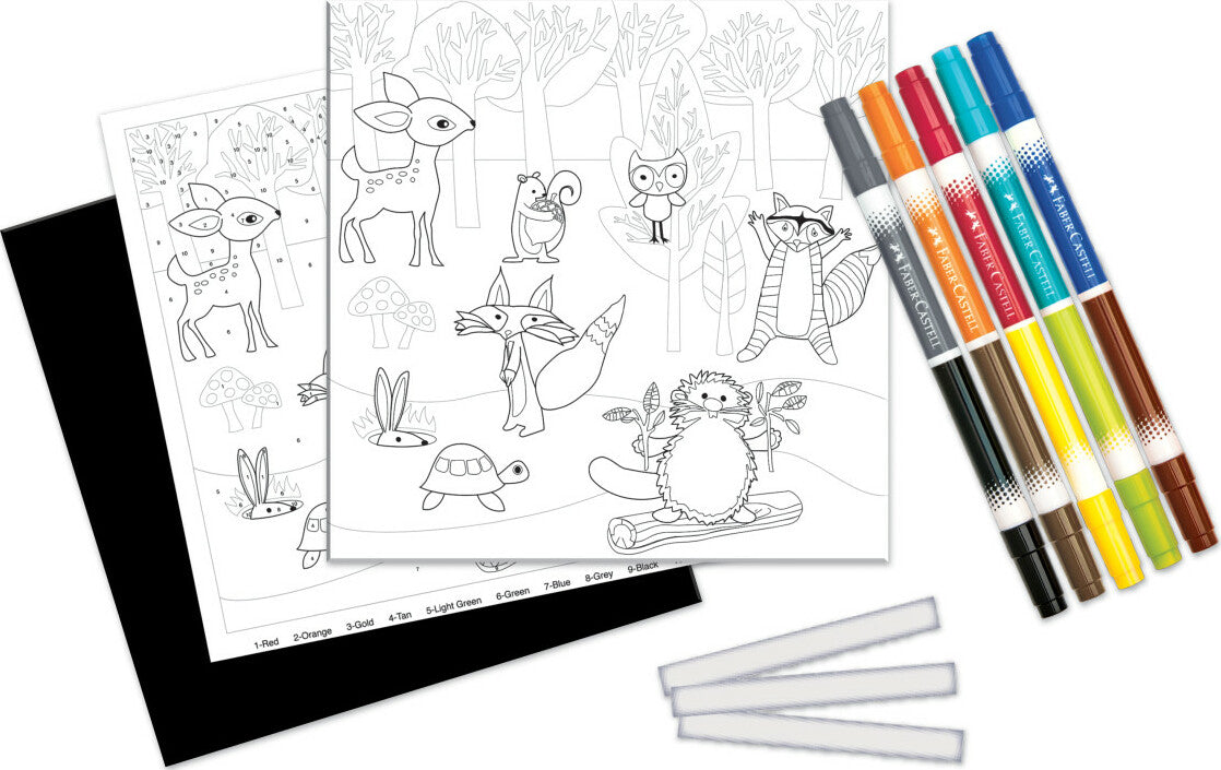 Color By Number Forest Friends
