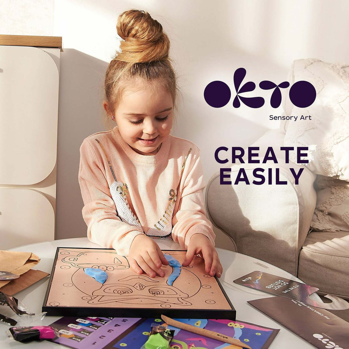 OKTO Clay-by-Numbers Kit – "Owl" (11.4" x 11.4")
