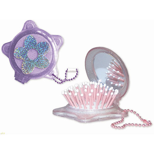Pop Up Hair Brush with Mirror