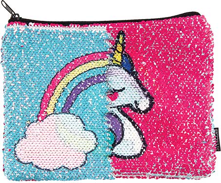 S. Lab Magic Sequin Pouch- Unicorn/Rainbow