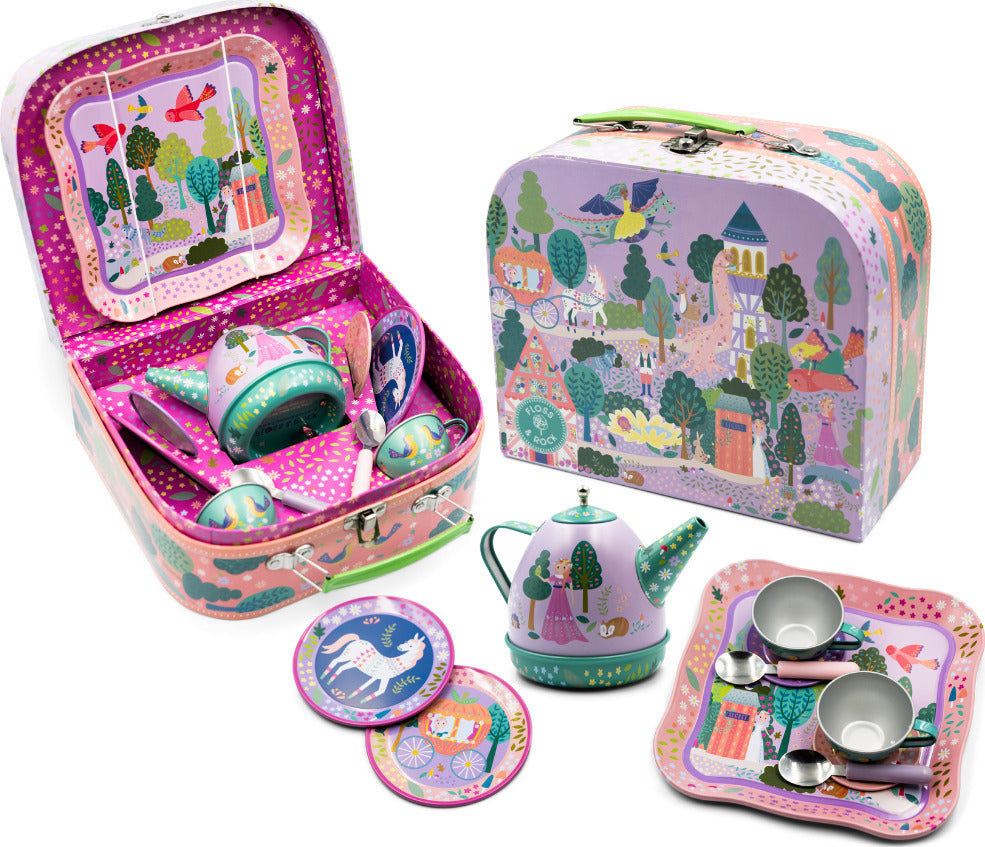 Fairy Tale 11pc Musical Tin Tea Set