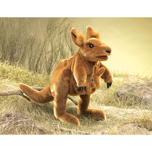Kangaroo with Joey Hand Puppet