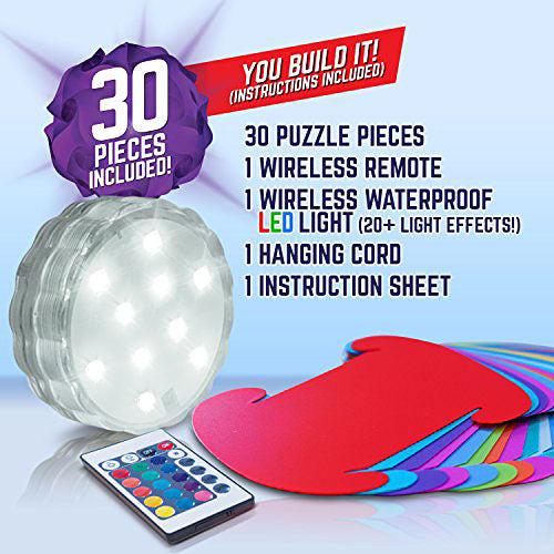 GEOSPHERE 9 Inch - 30 pc Rainbow Colors Lamp Kit complete with wireless Smart Colorchanging LED light