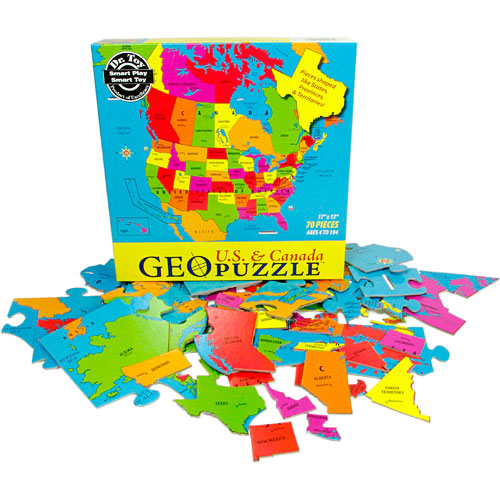 GeoPuzzle USA & Canada 69 pieces
