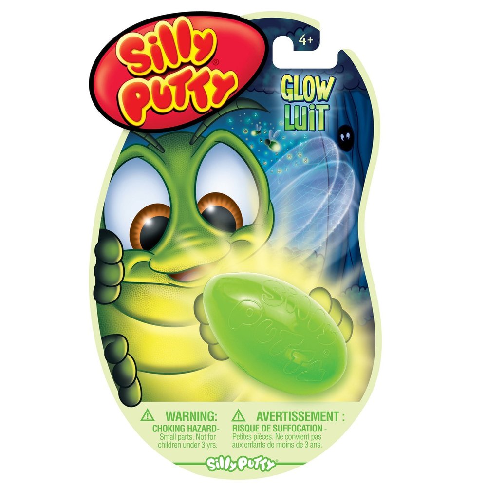 Silly Putty Glow In the Dark Assorted Pk/ Yw/ Gn/ Be 8/ Cs
