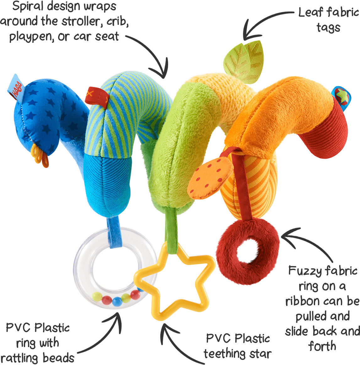 Rainbow Activity Spiral Stroller Toy