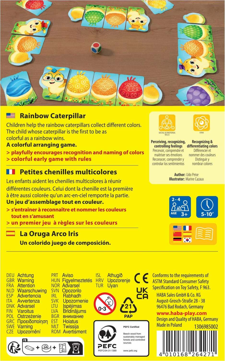 Rainbow Caterpillar Arranging Game