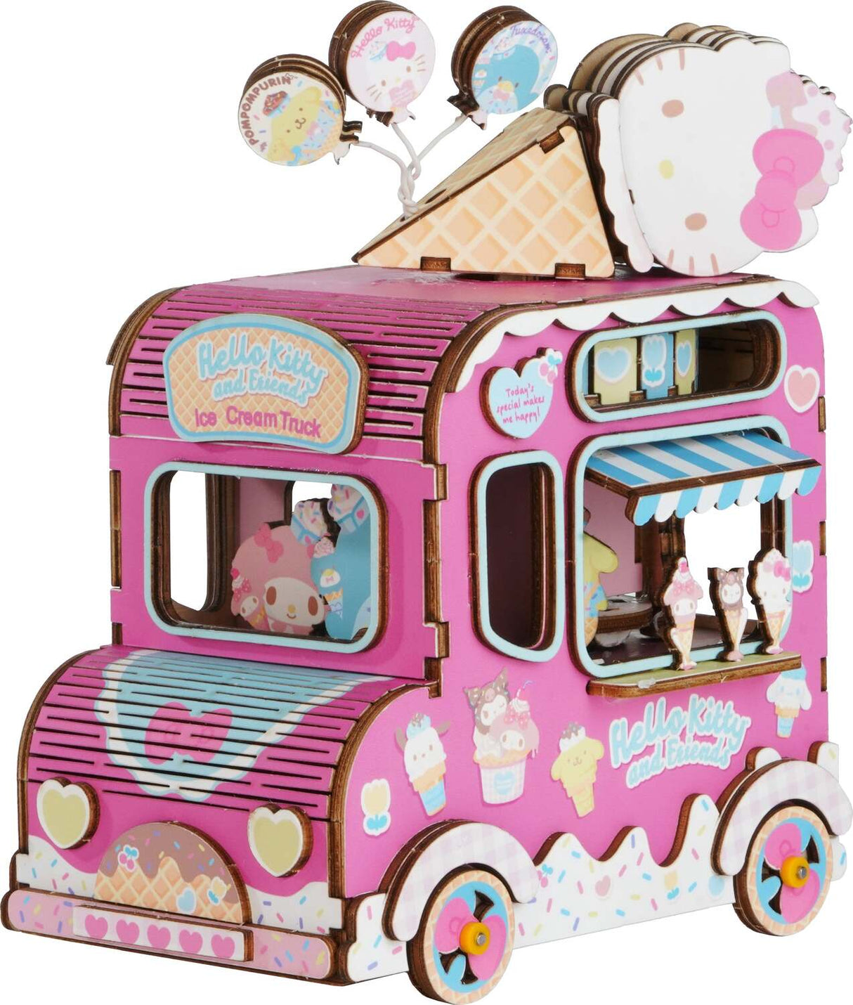 Wooden Puzzle Music Box: Hello Kitty & Friends Ice Cream Truck