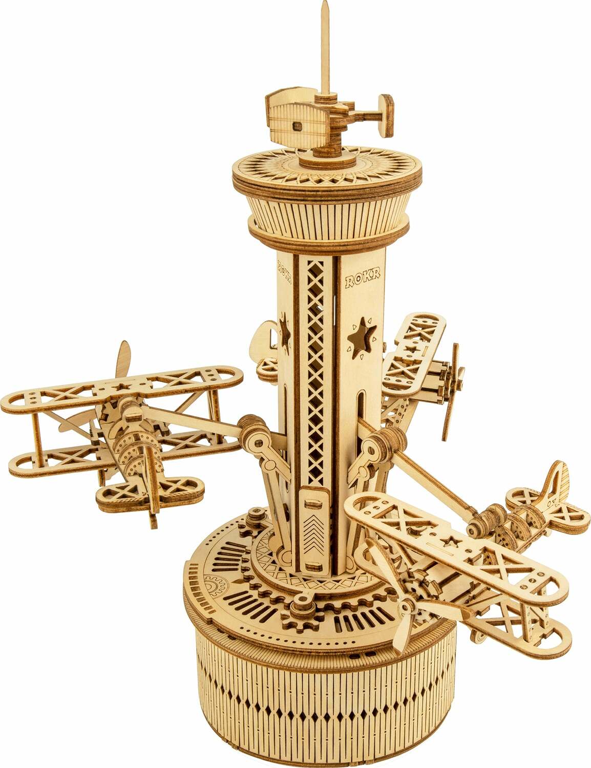 3D Wooden Puzzle Music Box - Airplane-Control Tower