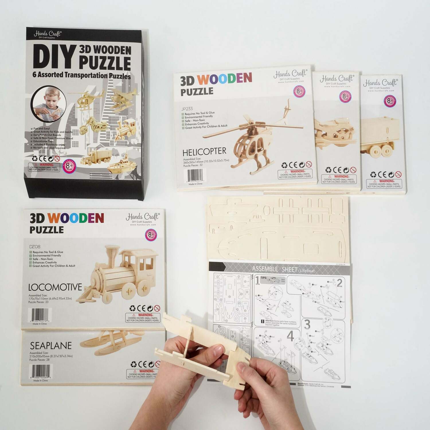 3D Classic Wooden Puzzle Bundle - Transportation