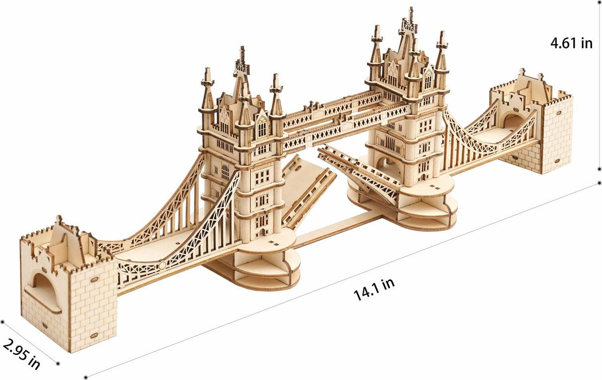 3D Modern Wooden Puzzle - Tower Bridge with LED Lights