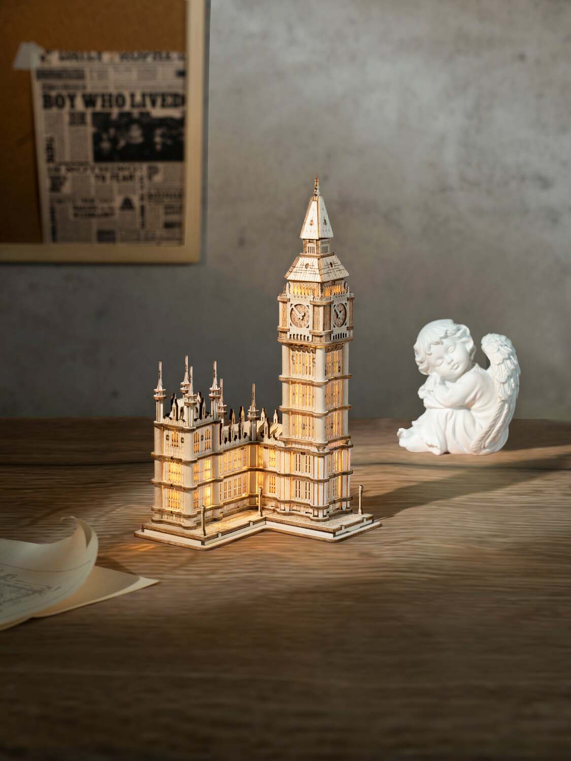 3D Modern Wooden Puzzle - Big Ben with LED Lights