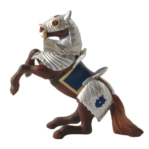 Armored Reared Up Horse Blue