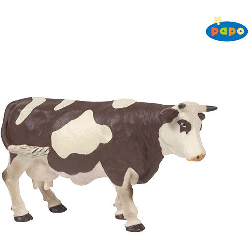 BRown and White Standing Cow w/ Bell