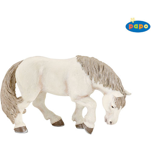 Lg Grey Horse Eating