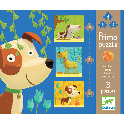 Djeco Dogs 3 Puzzles 4,6,9pcs
