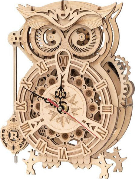 Mechanical Wood Models; Owl Clock
