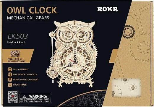 Mechanical Wood Models; Owl Clock