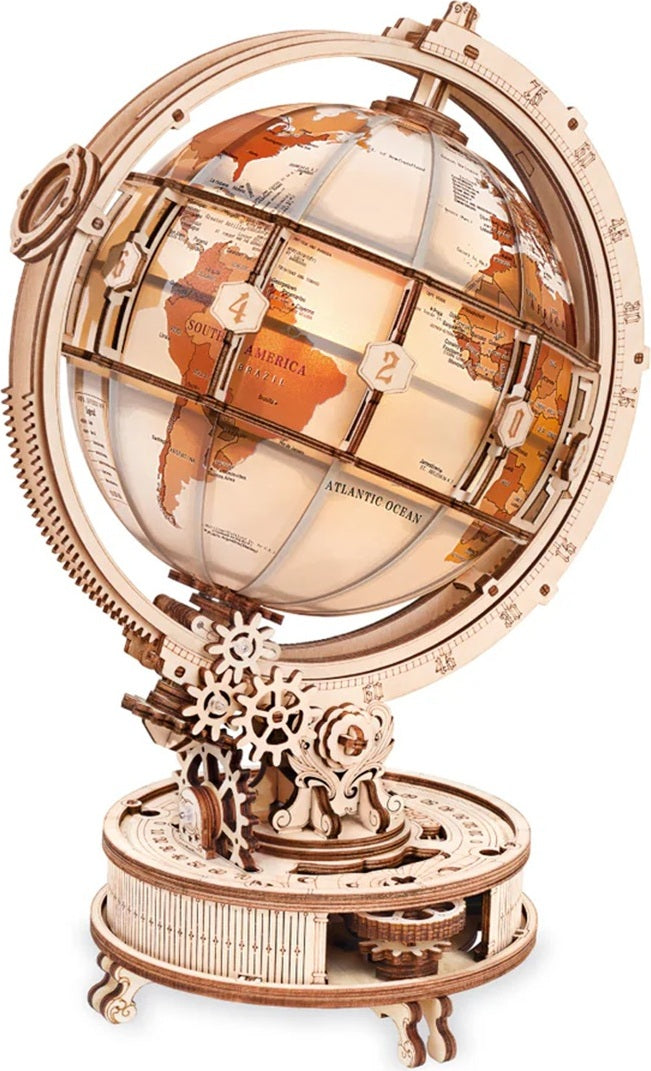 Luminous Globe 3D Wooden Puzzle, Electric Version