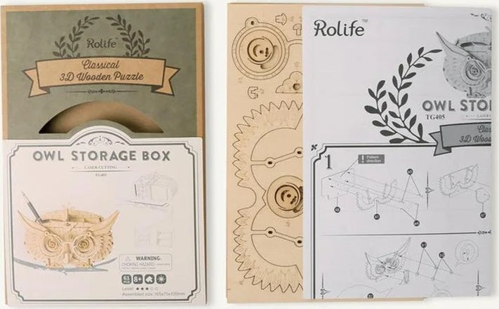 Classic 3D Wood Puzzles; Owl Storage Box