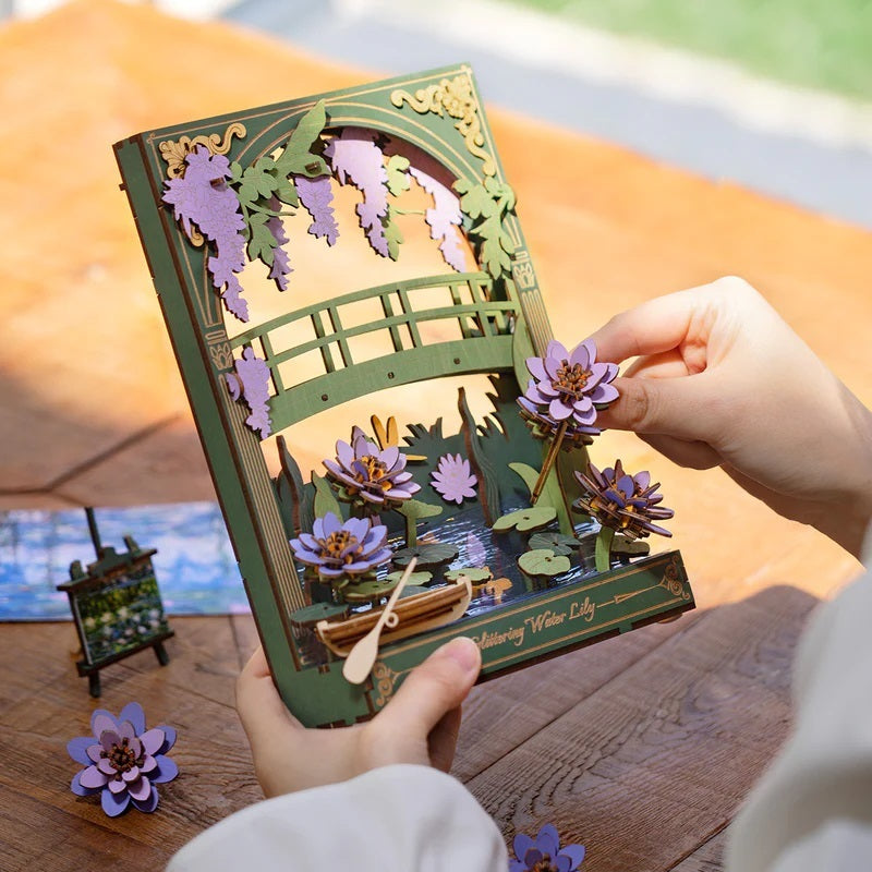Glittering Water Lily Wall Art 3D Wooden Puzzle
