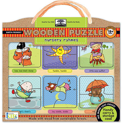 Green Start Wooden Puzzles: Nursery Rhymes (18Mos+)