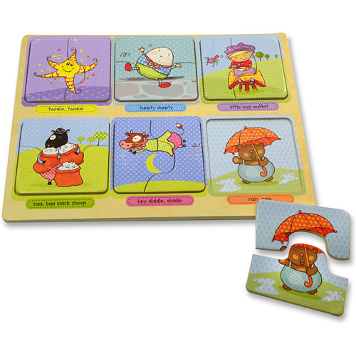 Green Start Wooden Puzzles: Nursery Rhymes (18Mos+)