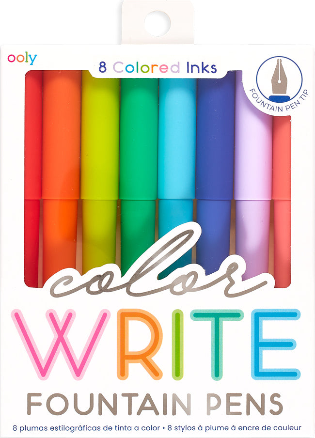 Color Write Fountain Pens 8pk