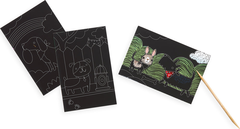Playful Pups Scratch And Scribble Mini Scratch Art Kit