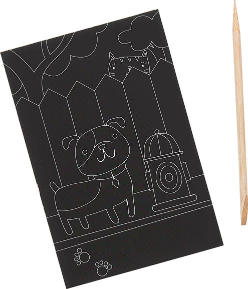 Playful Pups Scratch And Scribble Mini Scratch Art Kit
