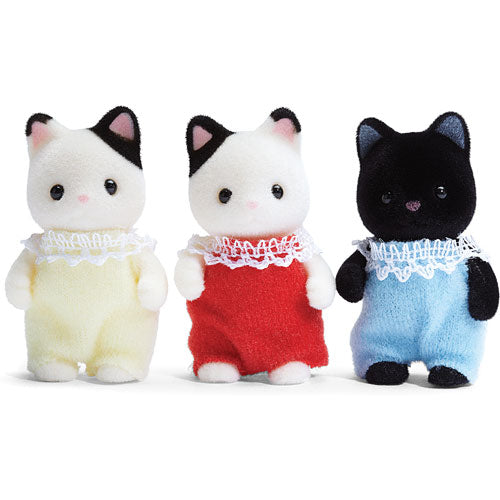 Calico Critters Tuxedo Cat Triplets
