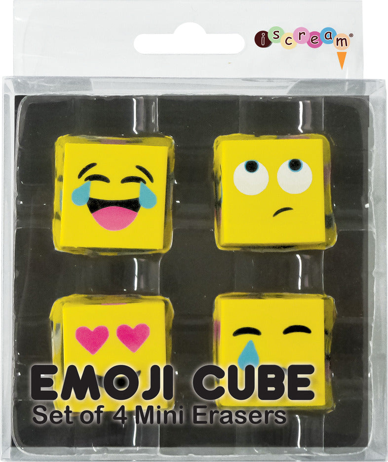 Emoji Cube Mini Eraser Set