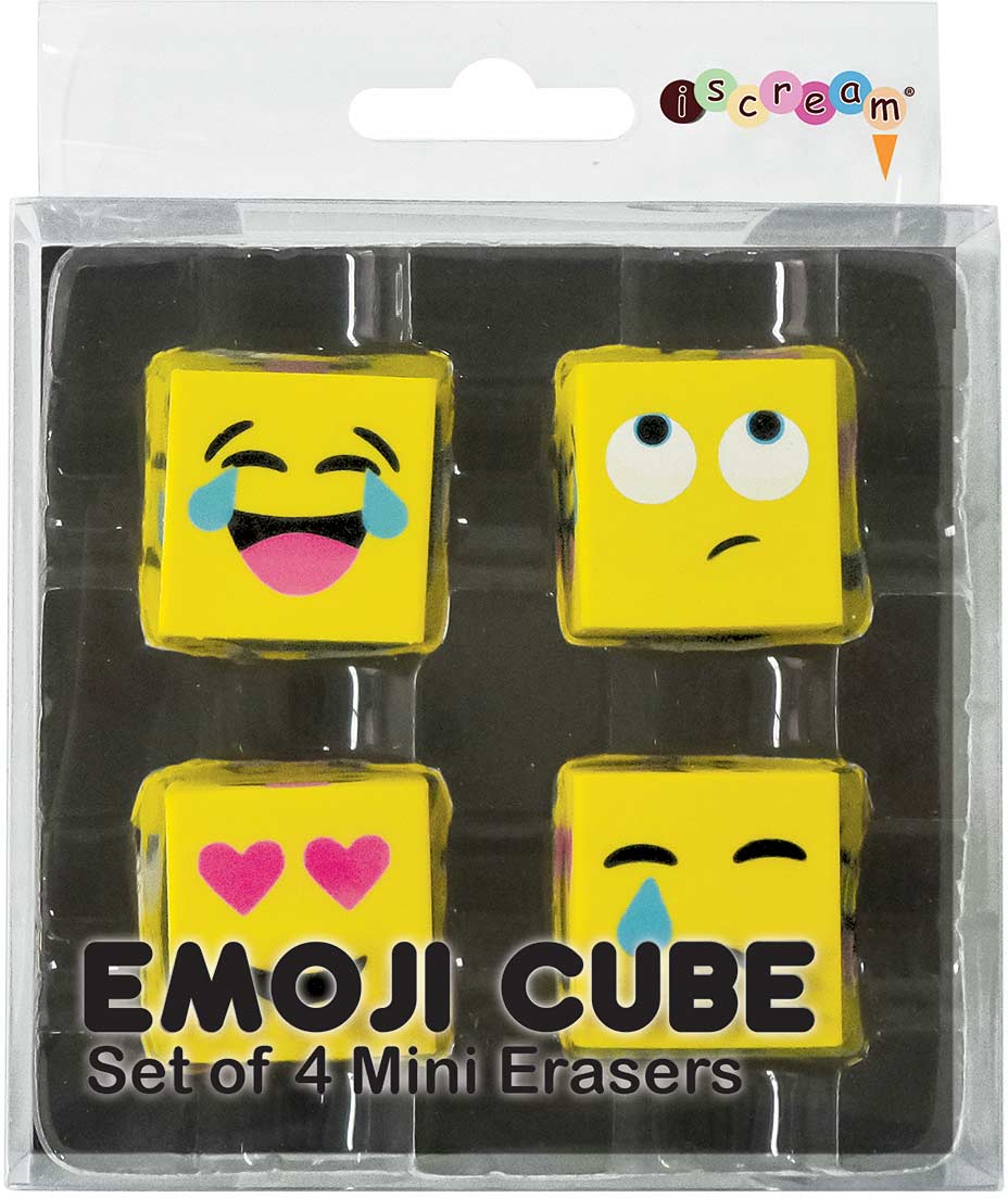 Emoji Cube Mini Eraser Set