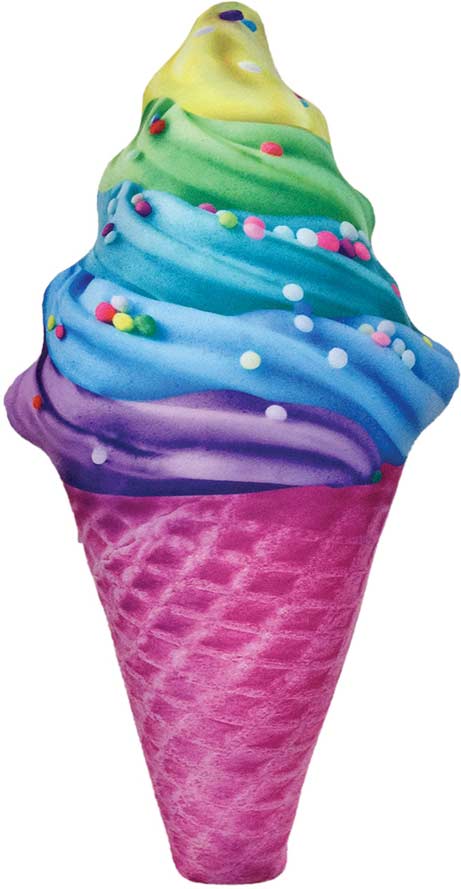 Whimsical Ice Cream Cone Microbead Pillow,  Bubble Gum Scented