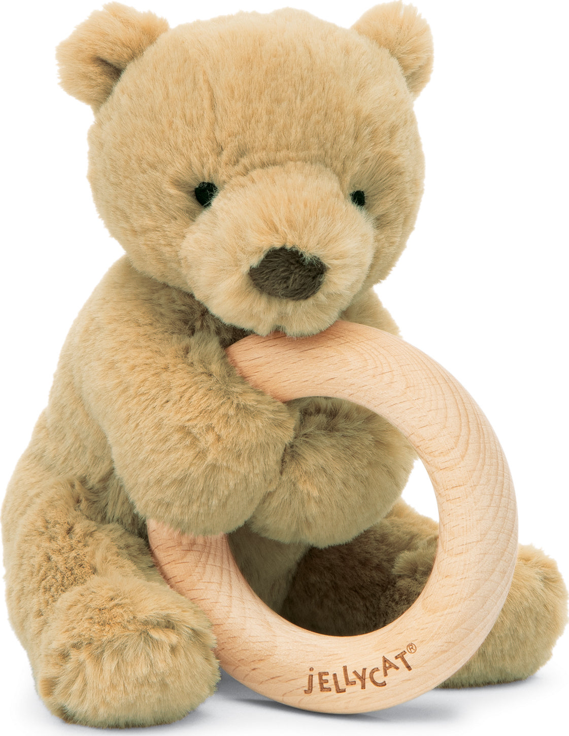 JellyCats Shooshu Bear Wooden Ring Toy