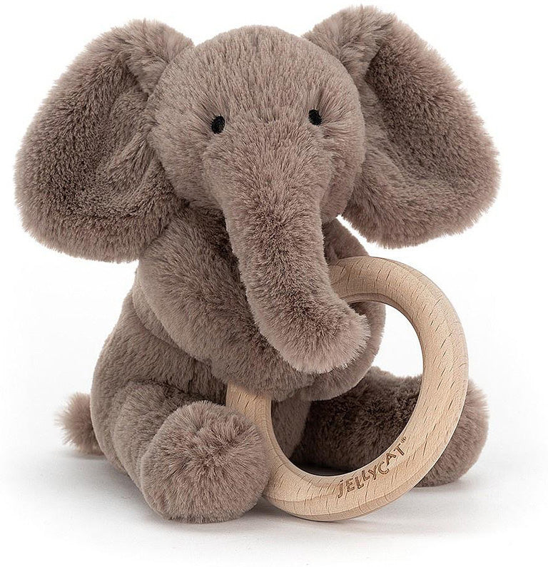 JellyCats Shooshu Elephant Wooden Ring Toy