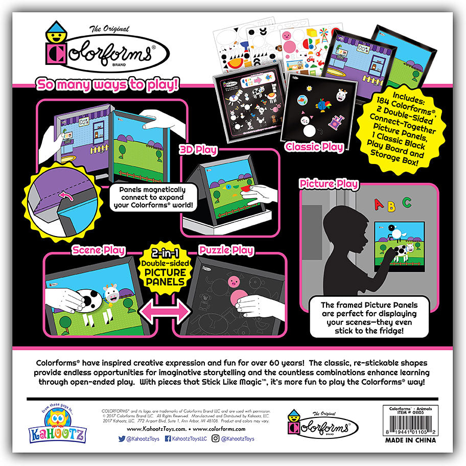 Colorforms Animals Picture Panels Play Set