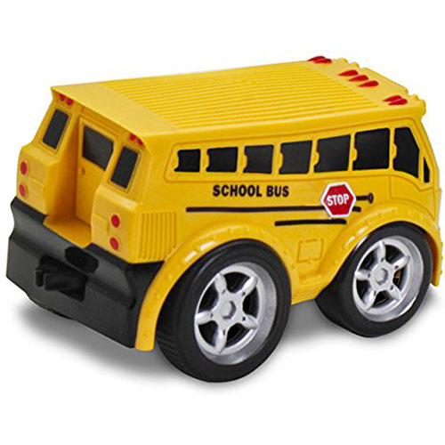 Kid Galaxy Squeezable Pull Back School Bus. Toddler Wind Up Toy for Kids Age 2 and Up